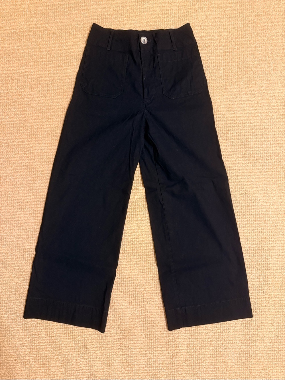 Anthropologie Black Wide-Leg Cropped Pants
